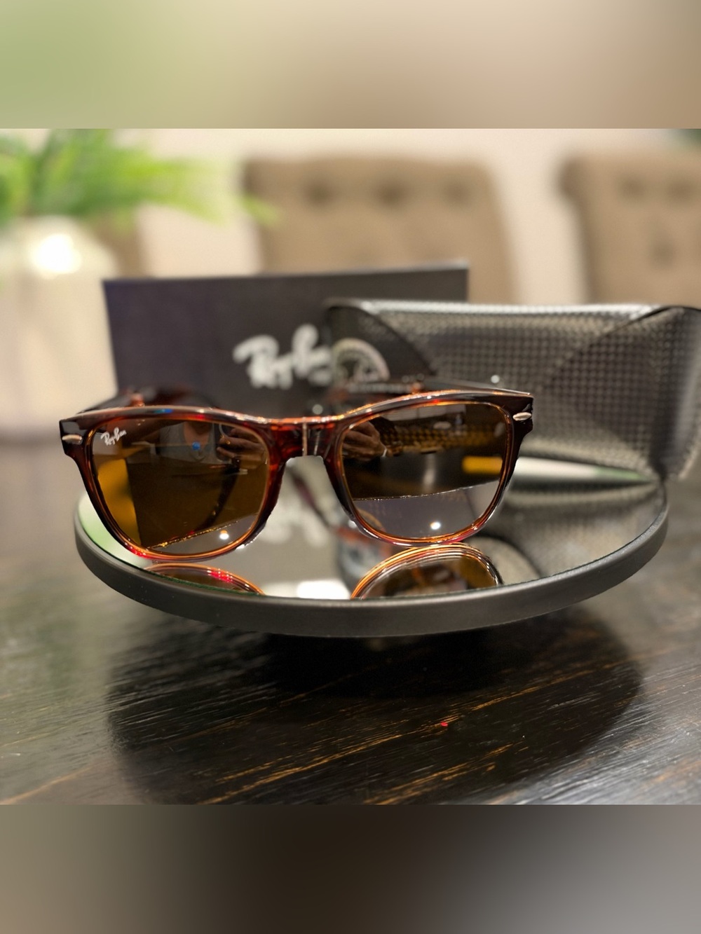 Ray-Ban folding wayfarer Sunglasses with Brown Lenses
